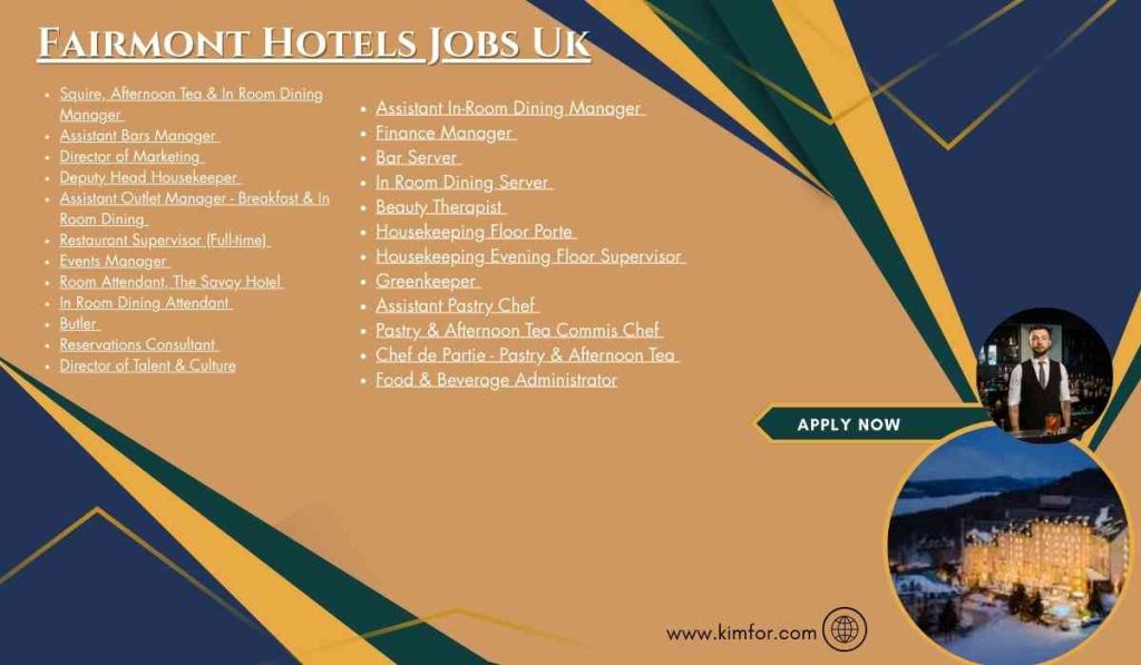 Fairmont Hotels Jobs Uk