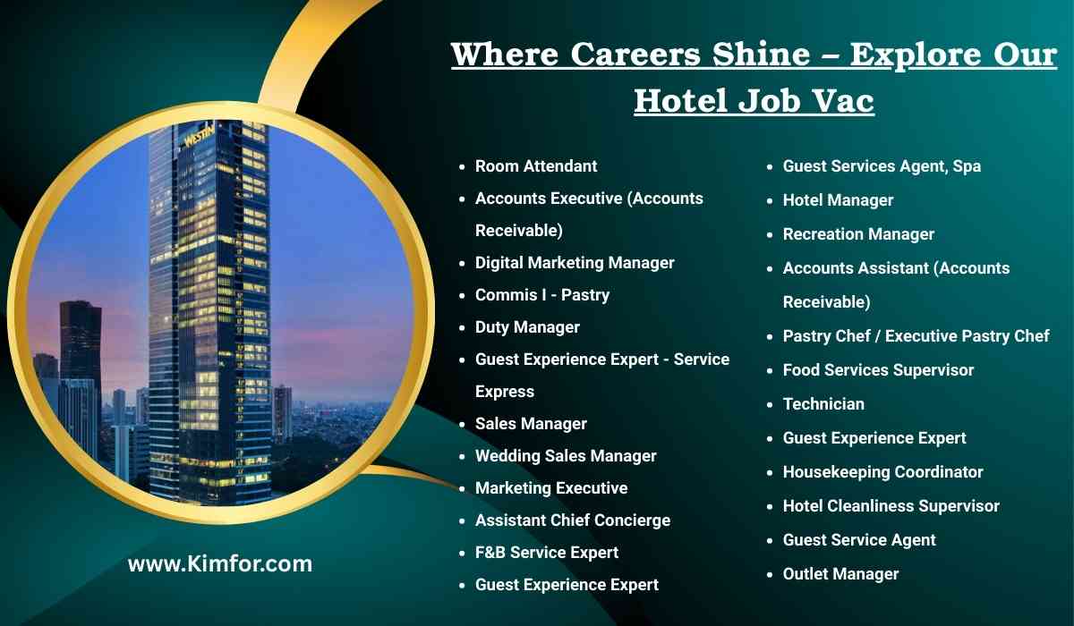 Westin Hotels & Resorts Jobs South East Asia