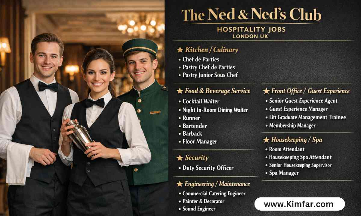 The Ned & Ned's Club Hospitality Jobs London UK
