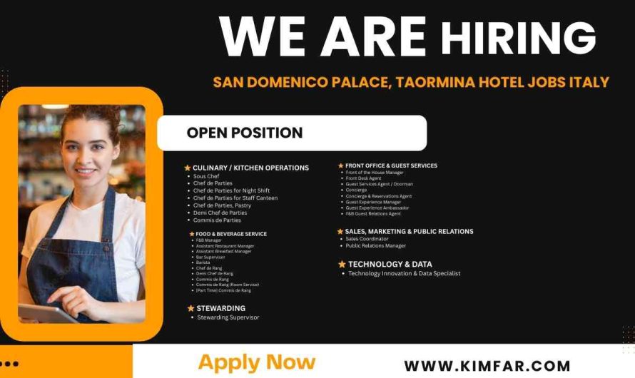 San Domenico Palace, Taormina Hotel Jobs Italy
