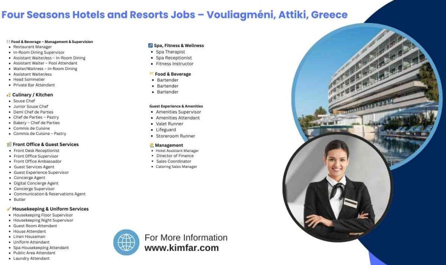 Four Seasons Hotels and Resorts Jobs – Vouliagméni, Attiki, Greece