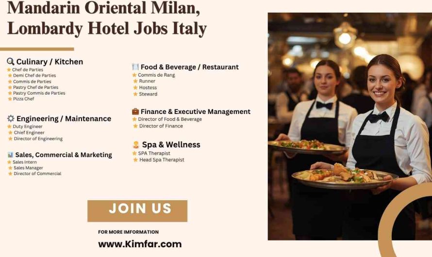 Mandarin Oriental Milan, Lombardy Hotel Jobs Italy