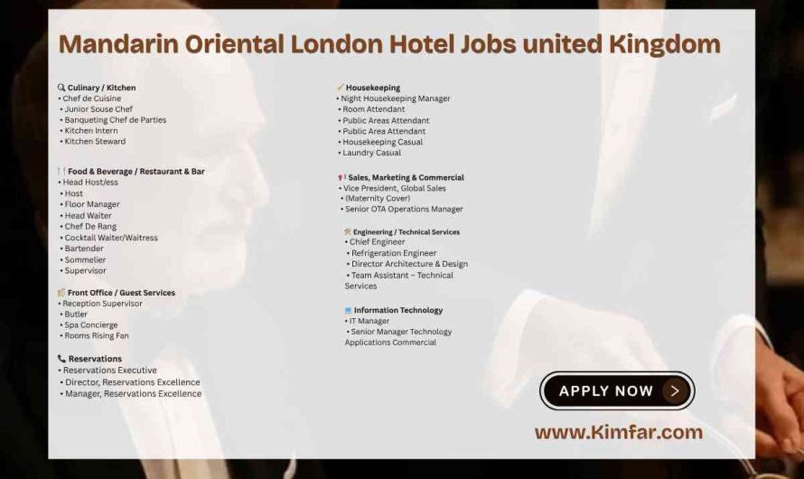 Mandarin Oriental London Hotel Jobs united Kingdom